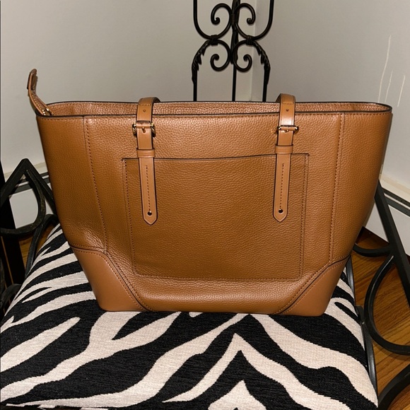 MICHAEL KORS Tan Pebbled Leather Double-Handle Tote - Picture 2 of 6